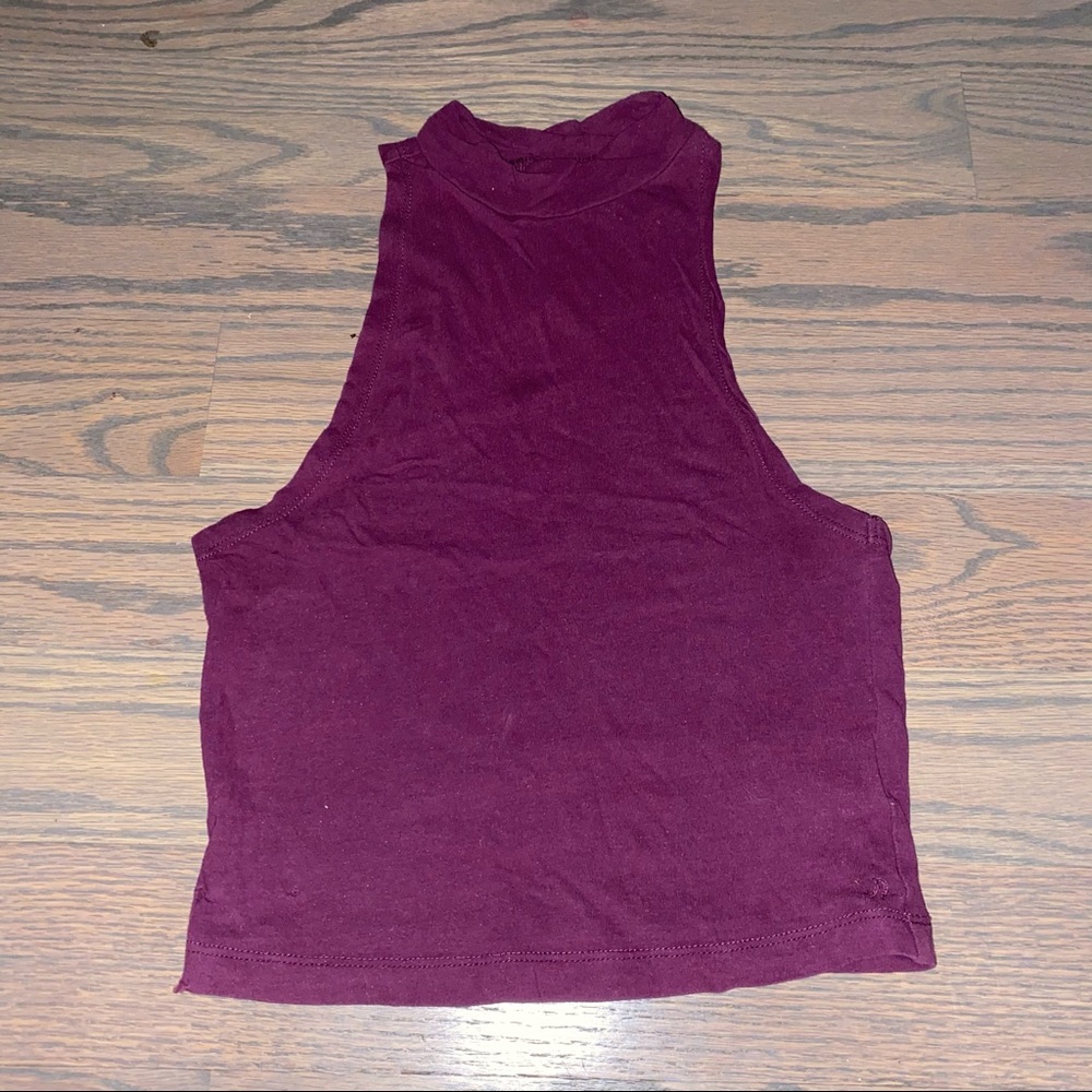 purple halter neck crop top